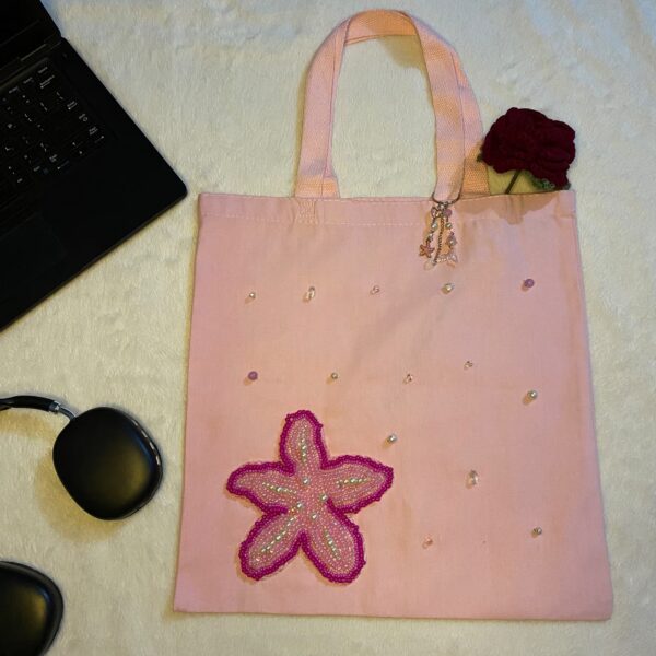 Pink Starfish Tote Bag