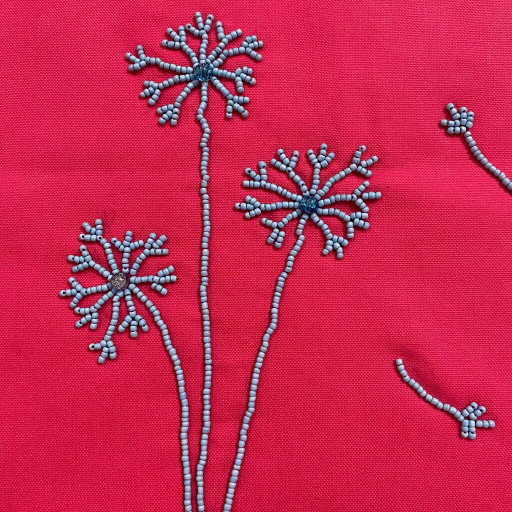 Blue Flower on Pink