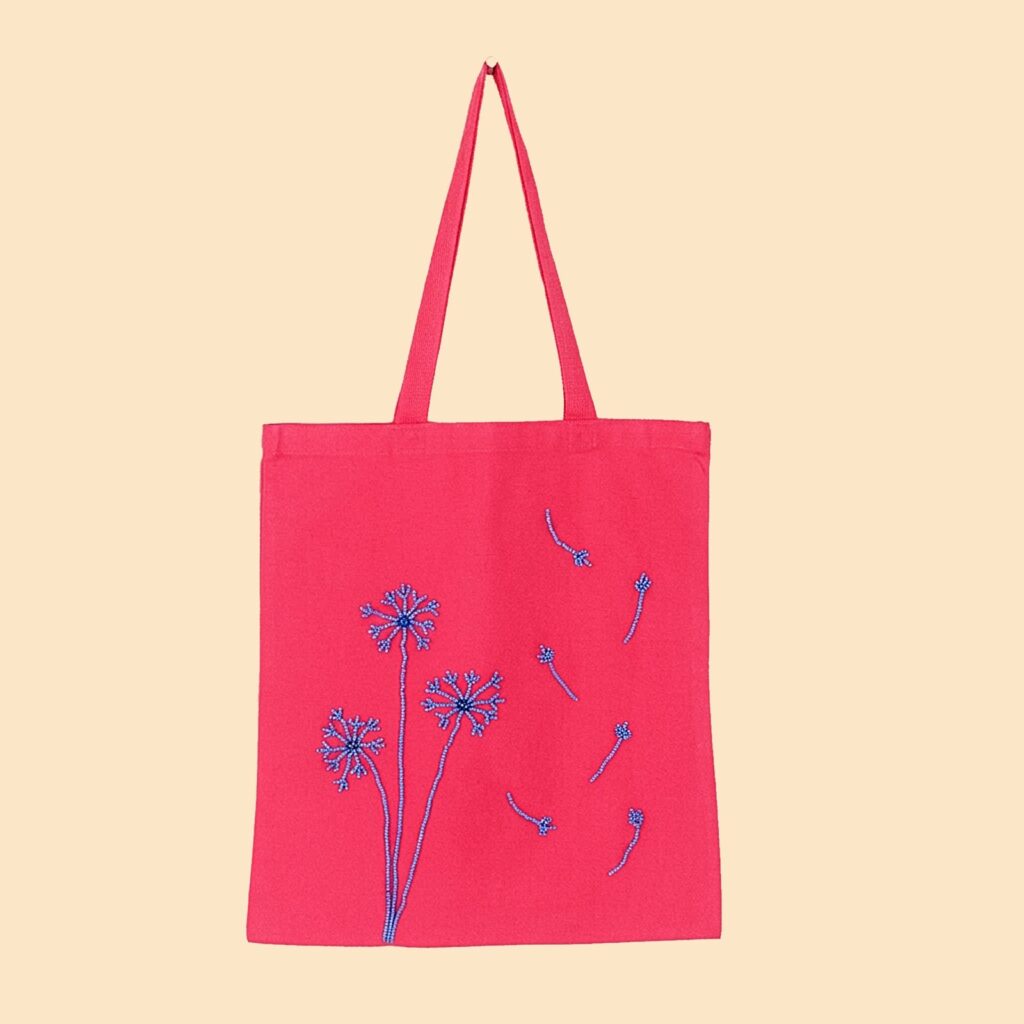 Blue Flower on Pink