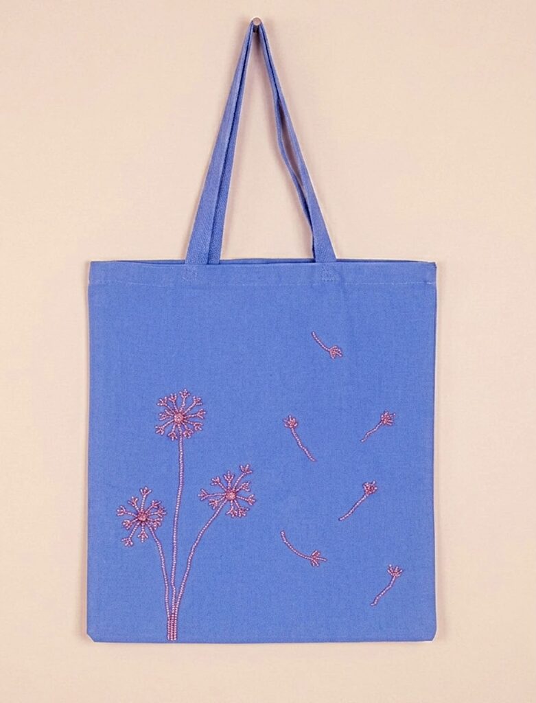 Pink Flower on Blue