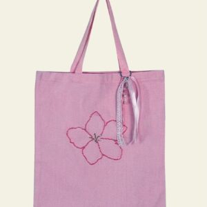 Pink Flower Tote Bag - Image 3