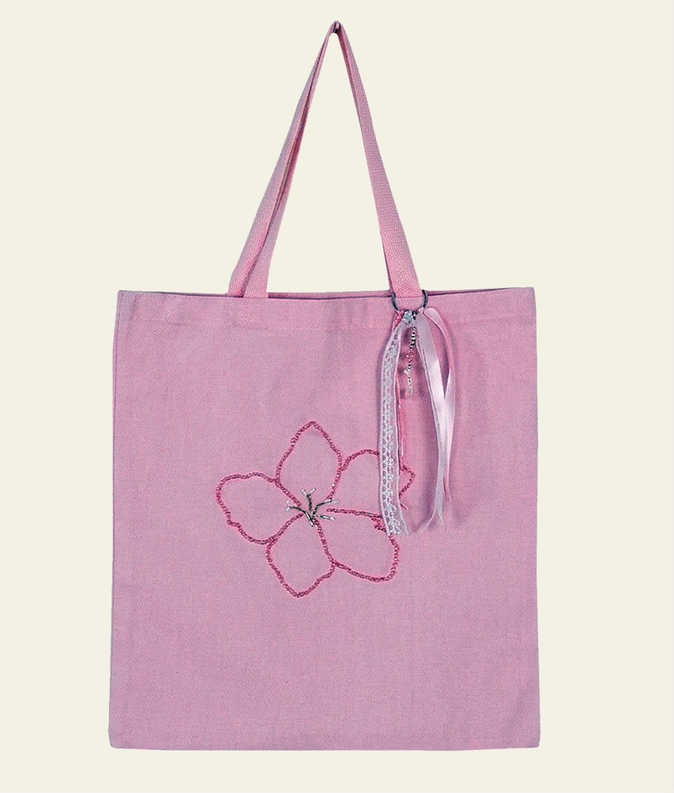 Pink Flower Tote Bag - Image 3