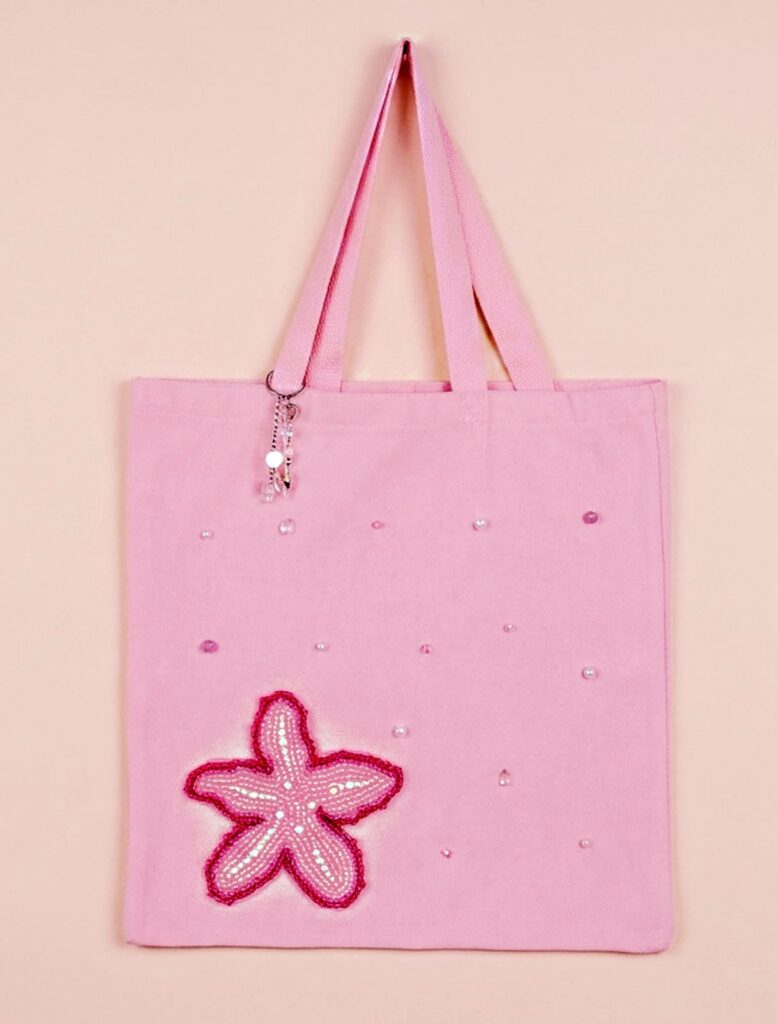 Pink Starfish Tote Bag