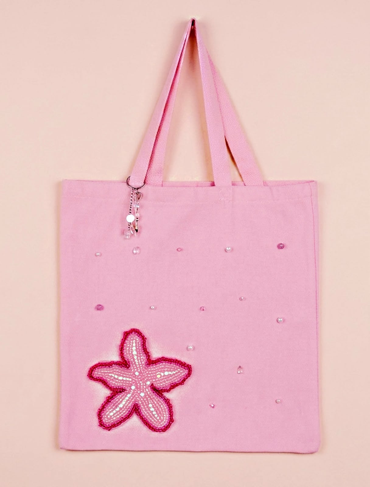 Pink Starfish Tote Bag - Image 2