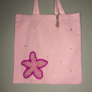 Pink Starfish Tote Bag