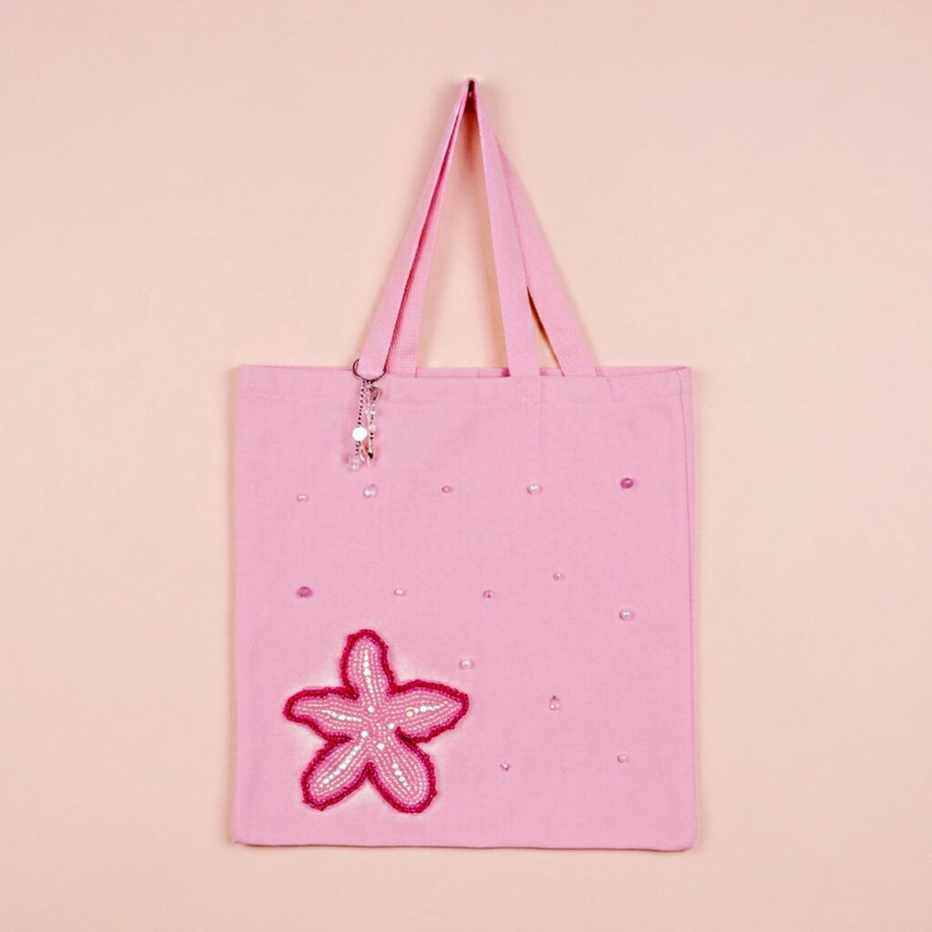 Pink Starfish Tote Bag