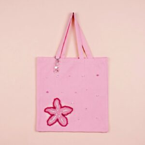 Pink Starfish Tote Bag - Image 1