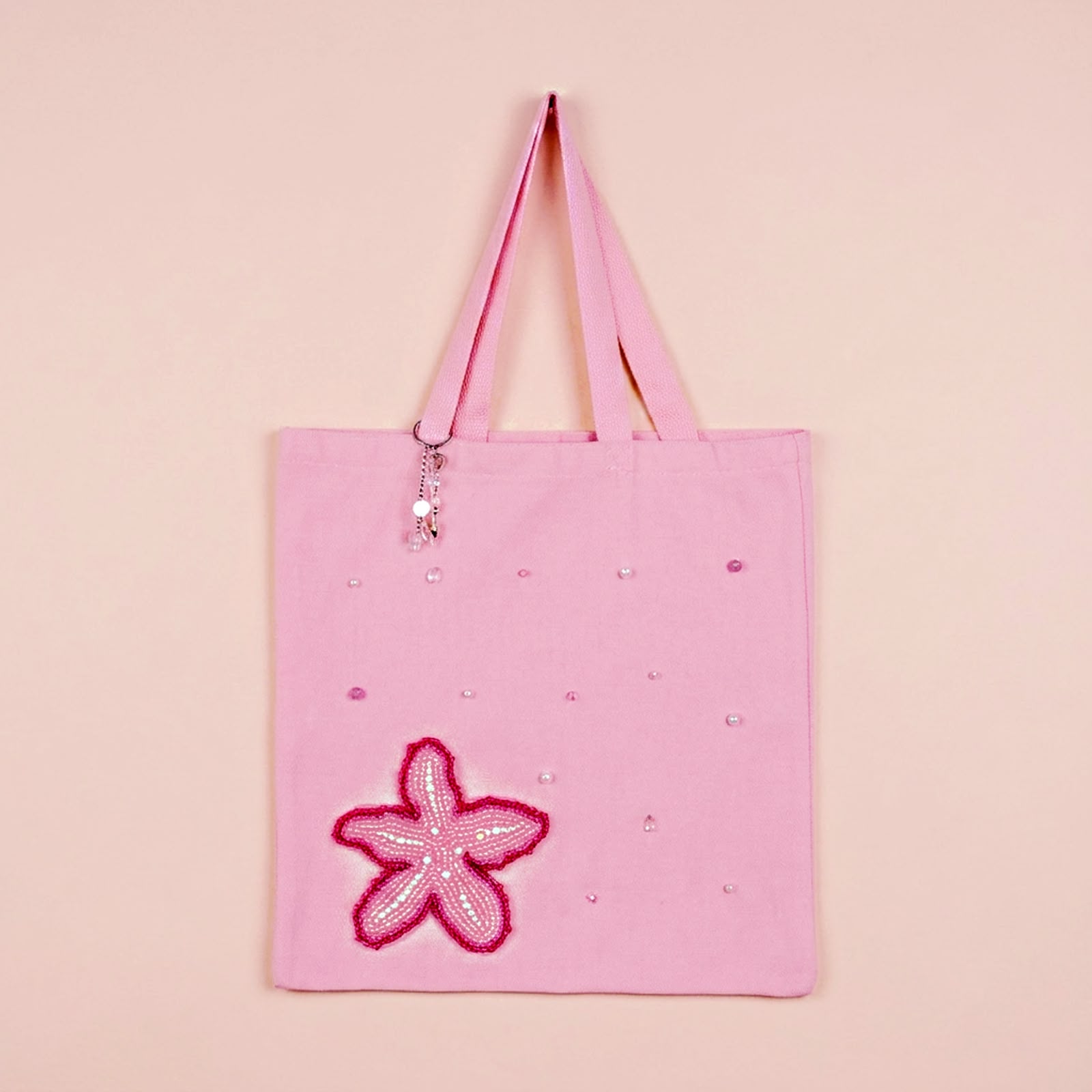 Pink Starfish Tote Bag - Image 1