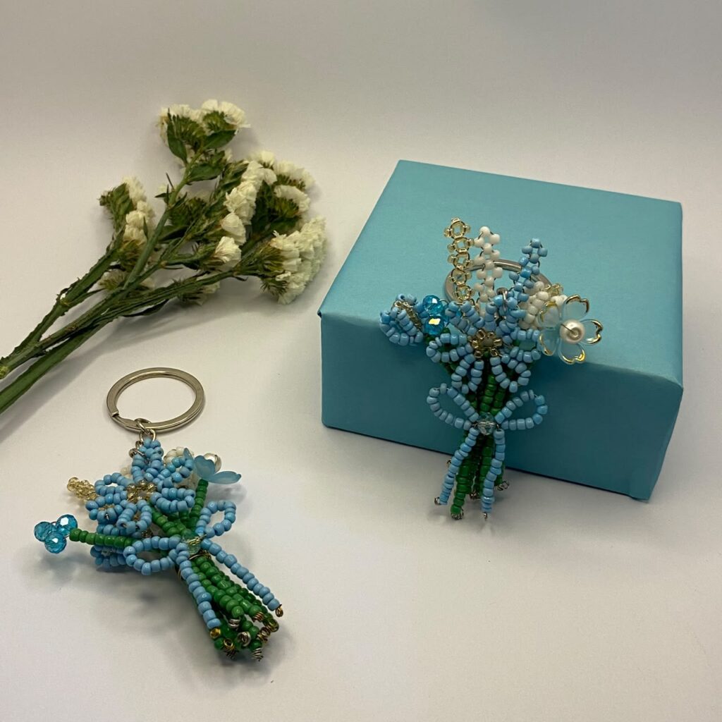Blue Beaded Bouquet
