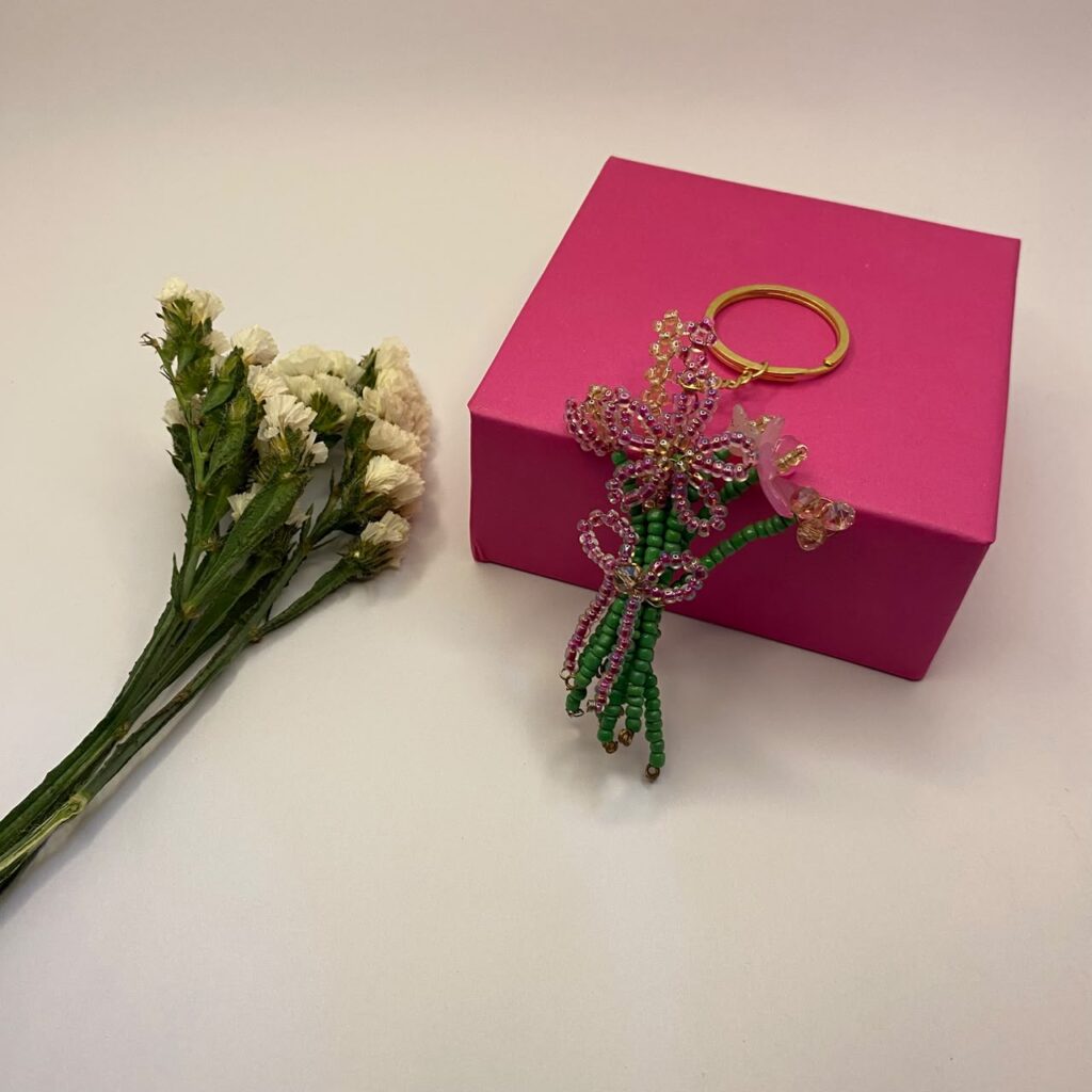 Dark Pink Beaded Bouquet