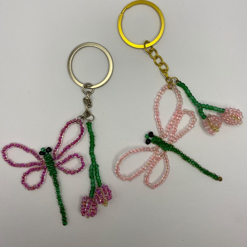Dragonfly with Flower Keychain