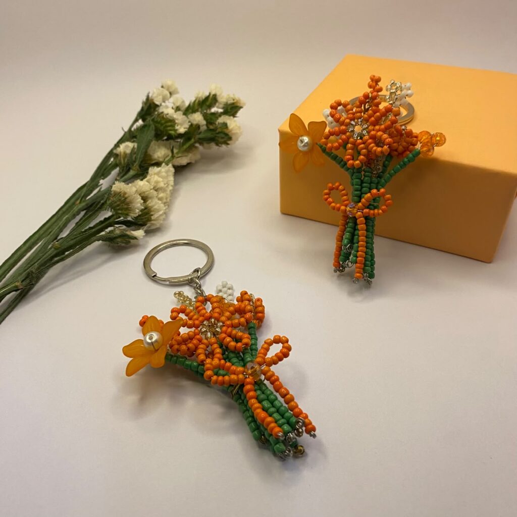 Orange Beaded Bouquet