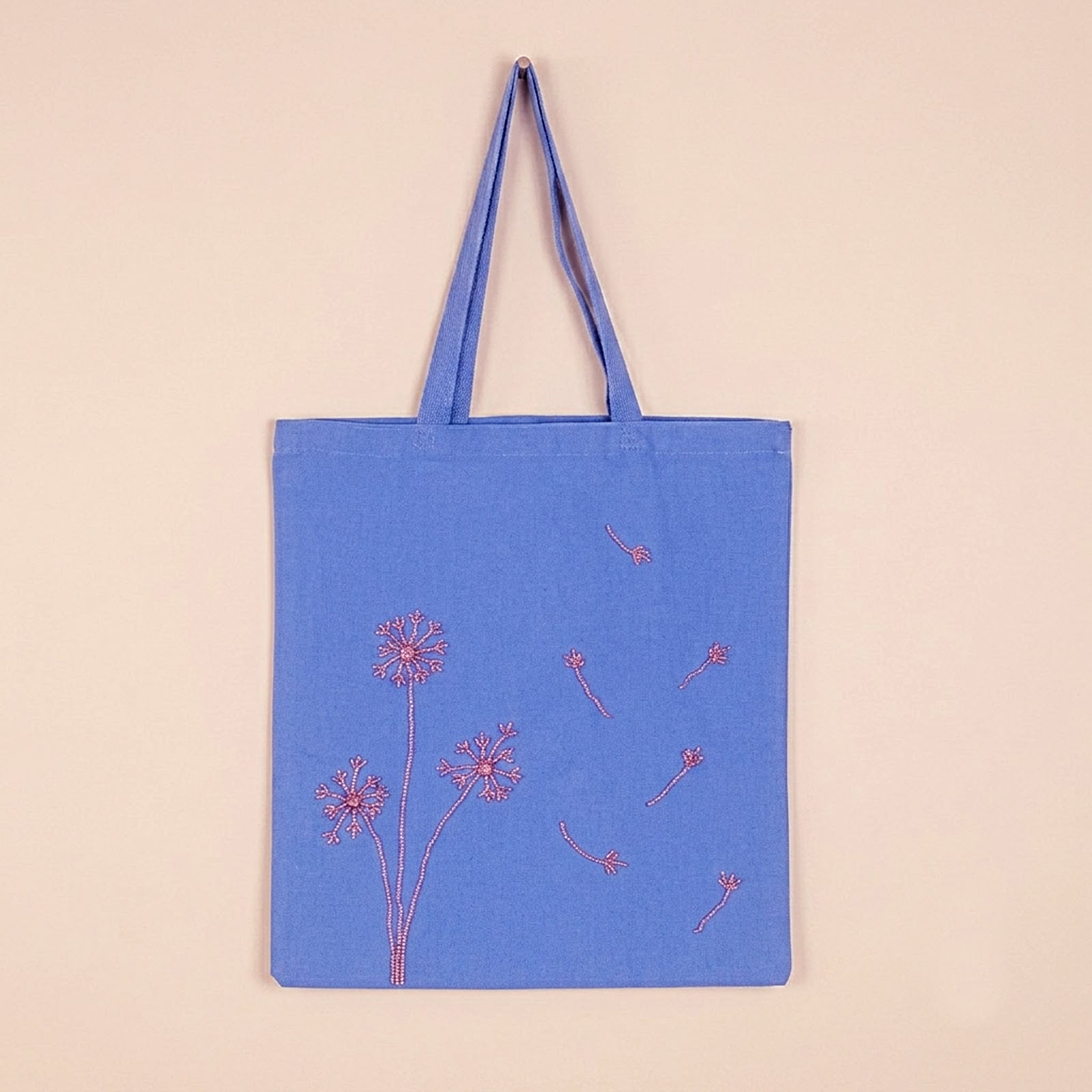 Pink Flower on Blue - Image 1
