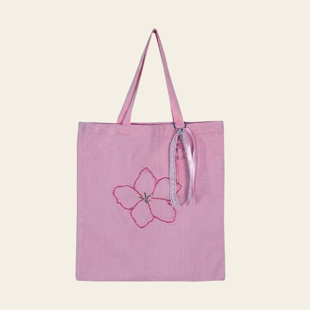 Pink Flower Tote Bag