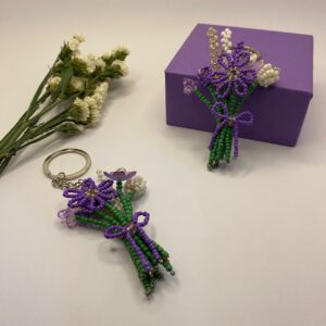 Purple Beaded Bouquet - Image 1
